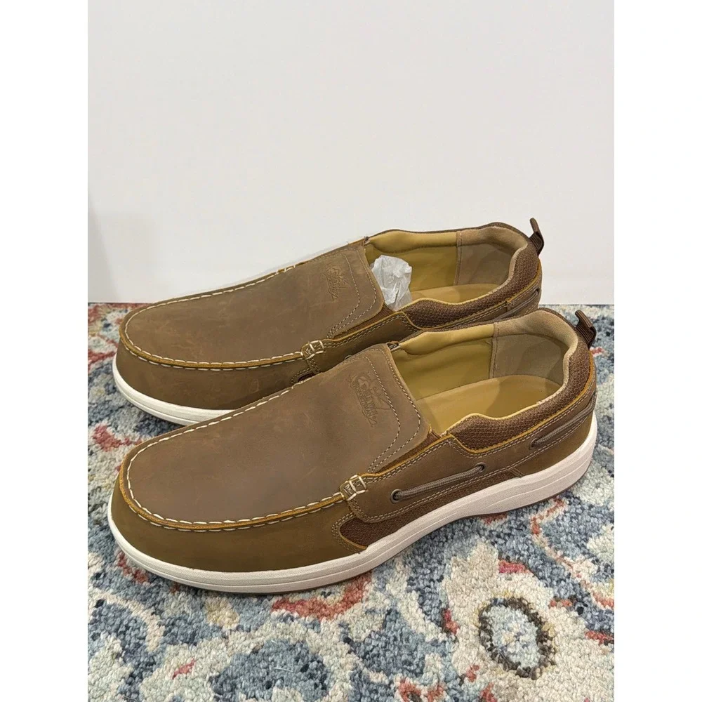 Worldwide Sportsman Bluewater Shoes Men 12 Brown Slip On Nautical